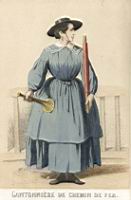 1850, costume feminin de Basse-Normandie, Cantonniere du chemin de fer.jpg